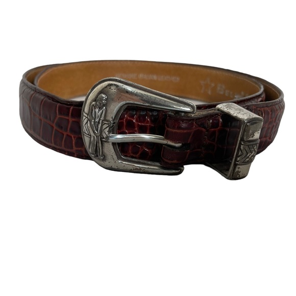 Vintage 1999 Men’s Belt Master Genuine Italian Leather Belt Golfer Buckle SZ 38 - Picture 6 of 10